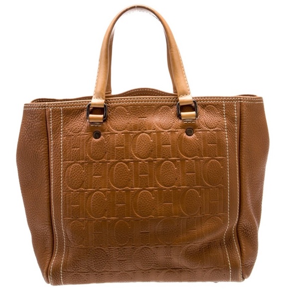 Carolina Herrera Embossed Leather Tote - Picture 3 of 8